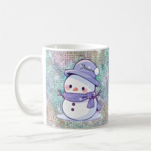 Modern Christmas Snowman Pastel Purple Coffee Mug