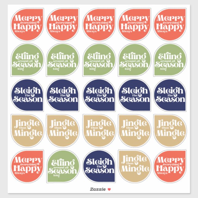 Modern Christmas Sticker Seals (Sheet)