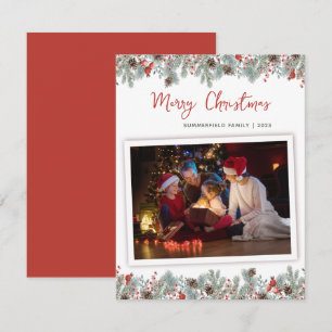 Modern Christmas Stylish Family Photo Card