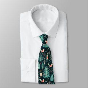 Modern Christmas Symbols Pattern Tie