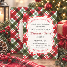 Modern Christmas Tartan Plaid & Bible Verse Party