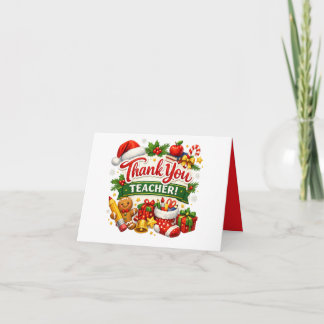 Modern Christmas Thank You Teacher Card