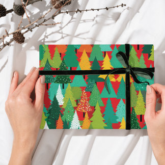 Modern Christmas tree abstract wrapping paper