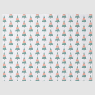 Modern Christmas Tree and Snow Pattern Tissue Paper
