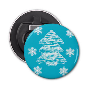 Modern Christmas Tree and Snowflake Bottle Opener