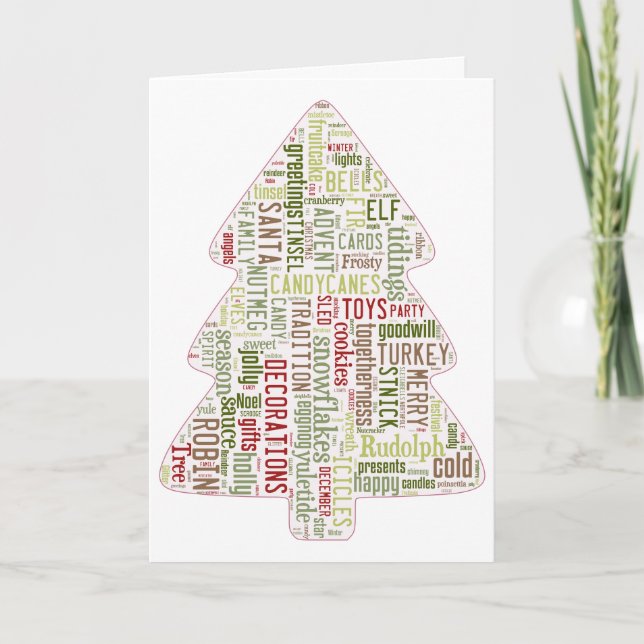 Modern Christmas tree Christmas card (Front)