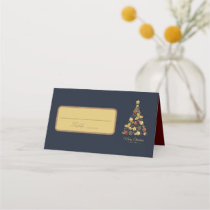 Modern Christmas Tree Design Folded Place Card