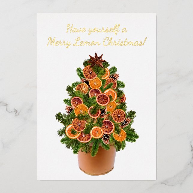 Modern Christmas Tree Dried Lemon Citrus Fruit (Front)
