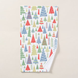 Modern Christmas Tree Farm Hand Towel
