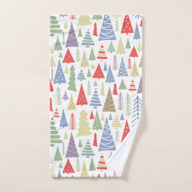 Modern Christmas Tree Farm Hand Towel (Hand Towel)