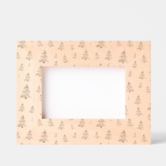 Modern Christmas tree Festive Etched Frames (Front)