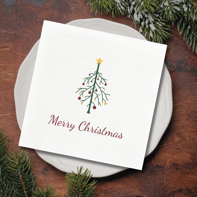 Modern Christmas Tree Festive Holiday Party  Napkin (Creator Uploaded)