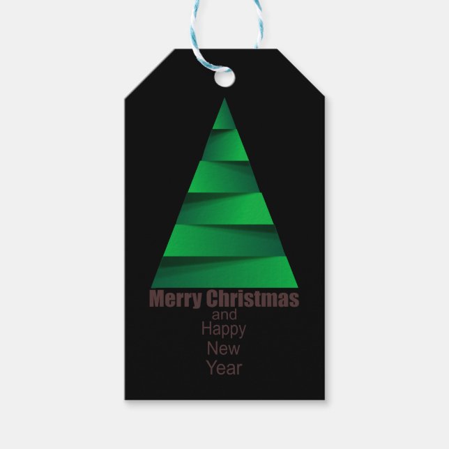 Modern Christmas Tree Gift Tags (Front)