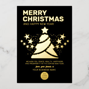 Modern Christmas Tree Gold and Black Business