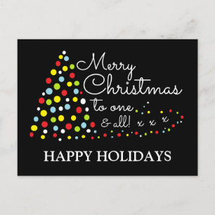 Modern Christmas Tree, Happy Holidays Holiday Post Postcard