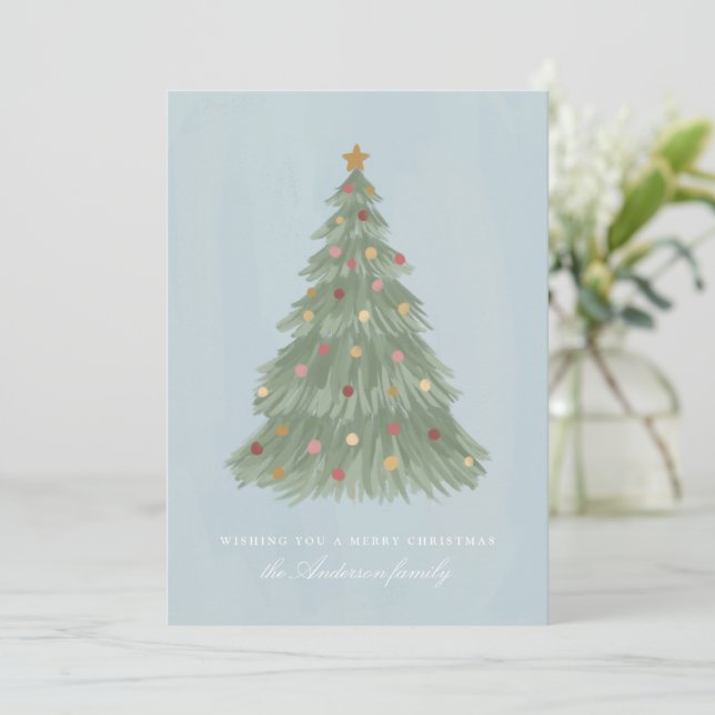 Modern Christmas Tree Holiday Card (Standing Front)