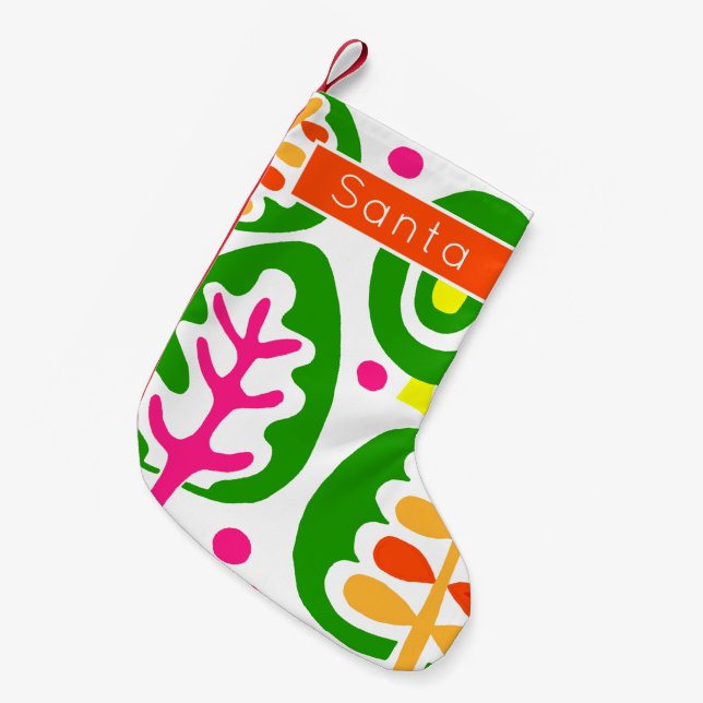 Modern Christmas Tree holiday Stocking (Front (Hanging))