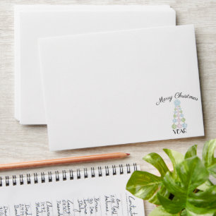 Modern Christmas Tree In Three Pastel Colours Envelope