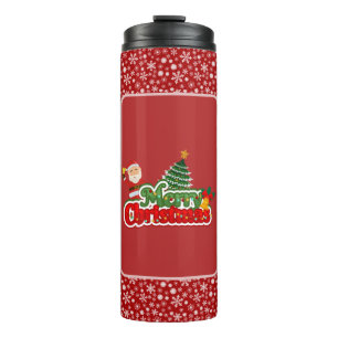Modern Christmas Tree Painting Colorful Thermal Tumbler
