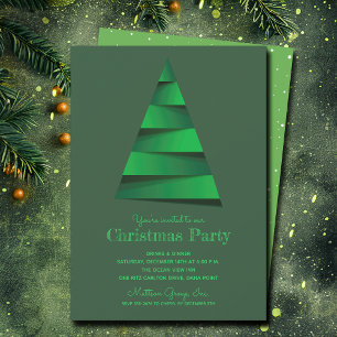 Modern Christmas Tree Party Invitation