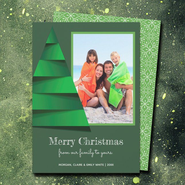 Modern Christmas Tree Photo Holiday Card (Modern Christmas Tree Photo Holiday Cards - PRINTED and/or INSTANT DOWNLOAD)