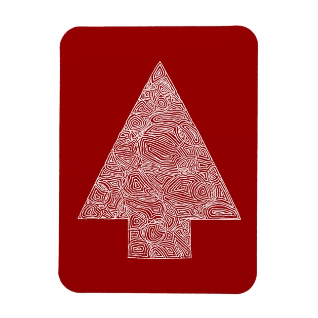 Modern Christmas Tree - Red Magnet (Vertical)