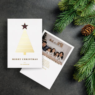 Modern Christmas Tree Red Tartan Star Photo