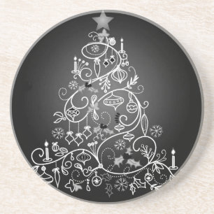 MODERN **CHRISTMAS TREE** SANDSTONE COASTER