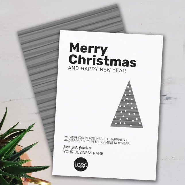 Modern Christmas Tree - sans serif Business Holiday Card (Creator Uploaded)