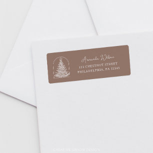 Modern Christmas Tree Sketch Arch Boho Address