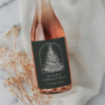 Modern Christmas Tree Sketch Arch Boho Holiday Wine Label<br><div class="desc">This elegantly simple boho Holiday design is the perfect way to spread seasons' greetings. Easily to personalise. This minimalist custom Christmas tree drawing is charming way to remind your friends and family that you are thinking of them during this Winter Holiday season.</div>