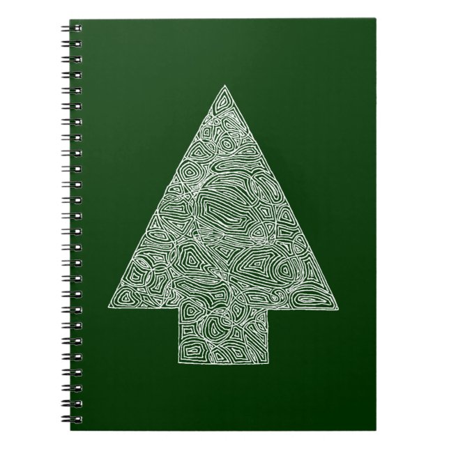Modern Christmas Tree Spiral Notebook (Front)