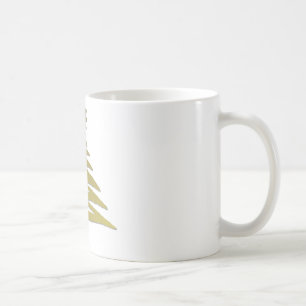 Modern Christmas Tree Stencil Print Gold Coffee Mug