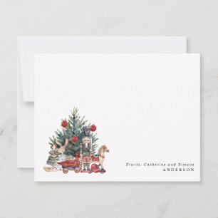 Modern Christmas Tree Toys Nutcracker Holiday Card
