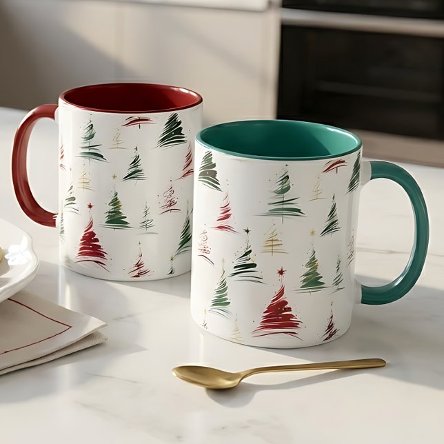 Modern Christmas Tree Two-Tone Mug (Creator Uploaded)