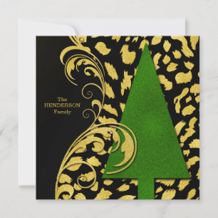 Modern Christmas Tree with Gold and Black Holiday 