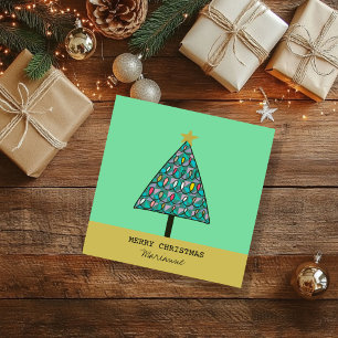 Modern Christmas Tree with Lights Card