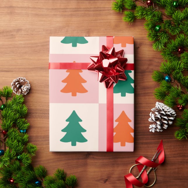 Modern Christmas Tree Wrapping Paper (Holiday Gift)