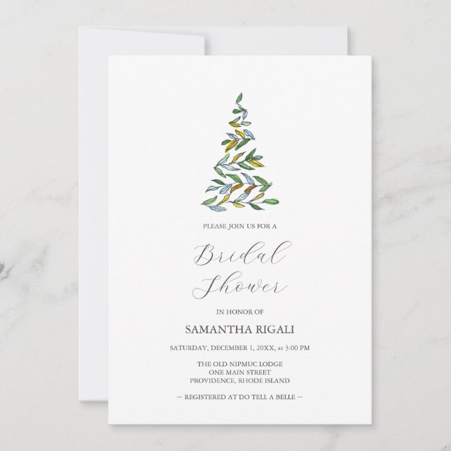 Modern Christmas Trees Bridal Shower Invitation (Front)