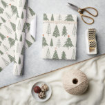 Modern Christmas Trees Doodles Wrapping Paper<br><div class="desc">A variety of hand drawn Christmas tree doodles holiday gift wrapping paper for a simple minimalist style.</div>