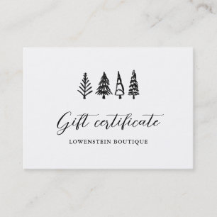 Modern Christmas Trees Gift Certificate Script
