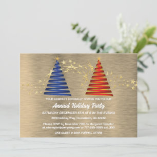 Modern Christmas Trees Holiday Party Invitation
