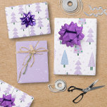 Modern Christmas Trees Lavender Pattern Trio Wrapping Paper Sheet<br><div class="desc">A collection of coordinated lavender, lilac or light purple and periwinkle blue modern abstract Christmas and forest trees and winter snow patterns. ASSISTANCE: For help with design modification or personalisation, colour change, resizing, transferring the design to another product or if you would like coordinating items, contact the designer BEFORE ORDERING...</div>