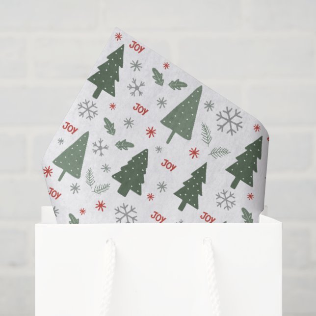 Modern Christmas Trees Pattern Holiday Tissue Paper (Gift Bag)