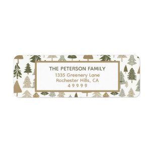 Modern Christmas Trees Pattern Return Address 