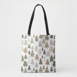 Modern Christmas Trees  Pattern  Tote Bag