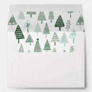 Modern Christmas Trees Sage Olive Green Pattern  Envelope