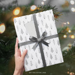 Modern Christmas Trees Silver Grey Pattern Wrapping Paper<br><div class="desc">Modern trio of giftwrap sheets featuring abstract Christmas trees and winter forest trees in the snow in shades of silver and grey on white. Contact the designer BEFORE ORDERING via Zazzle Chat or makeitaboutyoustore@gmail.com for design modifications, assistance with personalising or transferring the design to another product or would like coordinating...</div>