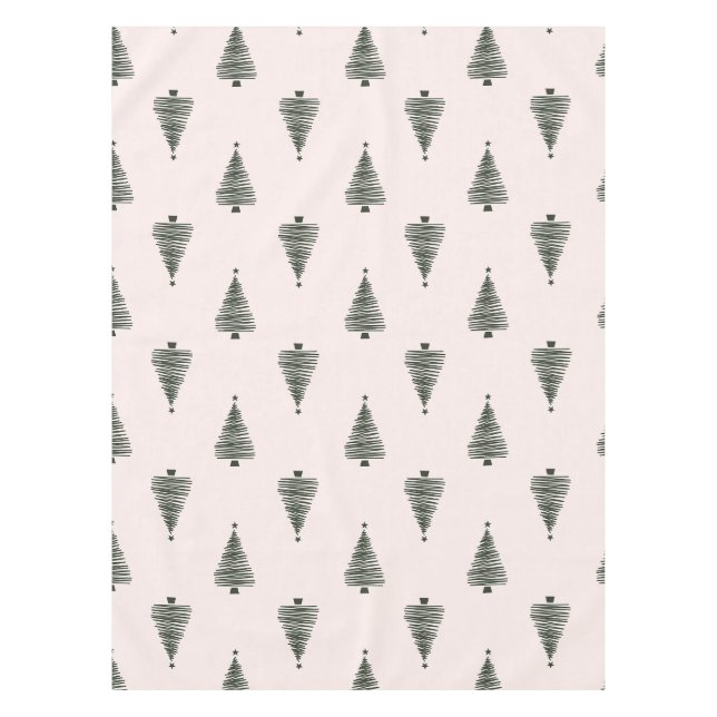 Modern Christmas Trees Tablecloth (Front)