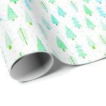 Modern Christmas Trees Turquoise Blue Pattern Wrapping Paper<br><div class="desc">A collection of 3 coordinated modern abstract Christmas and forest trees and winter snow and snowflake patterns in trendy tropical, coastal colours of turquoise, teal, blue and white. ASSISTANCE: For help with design modification or personalisation, colour change, resizing, transferring the design to another product or if you would like coordinating...</div>